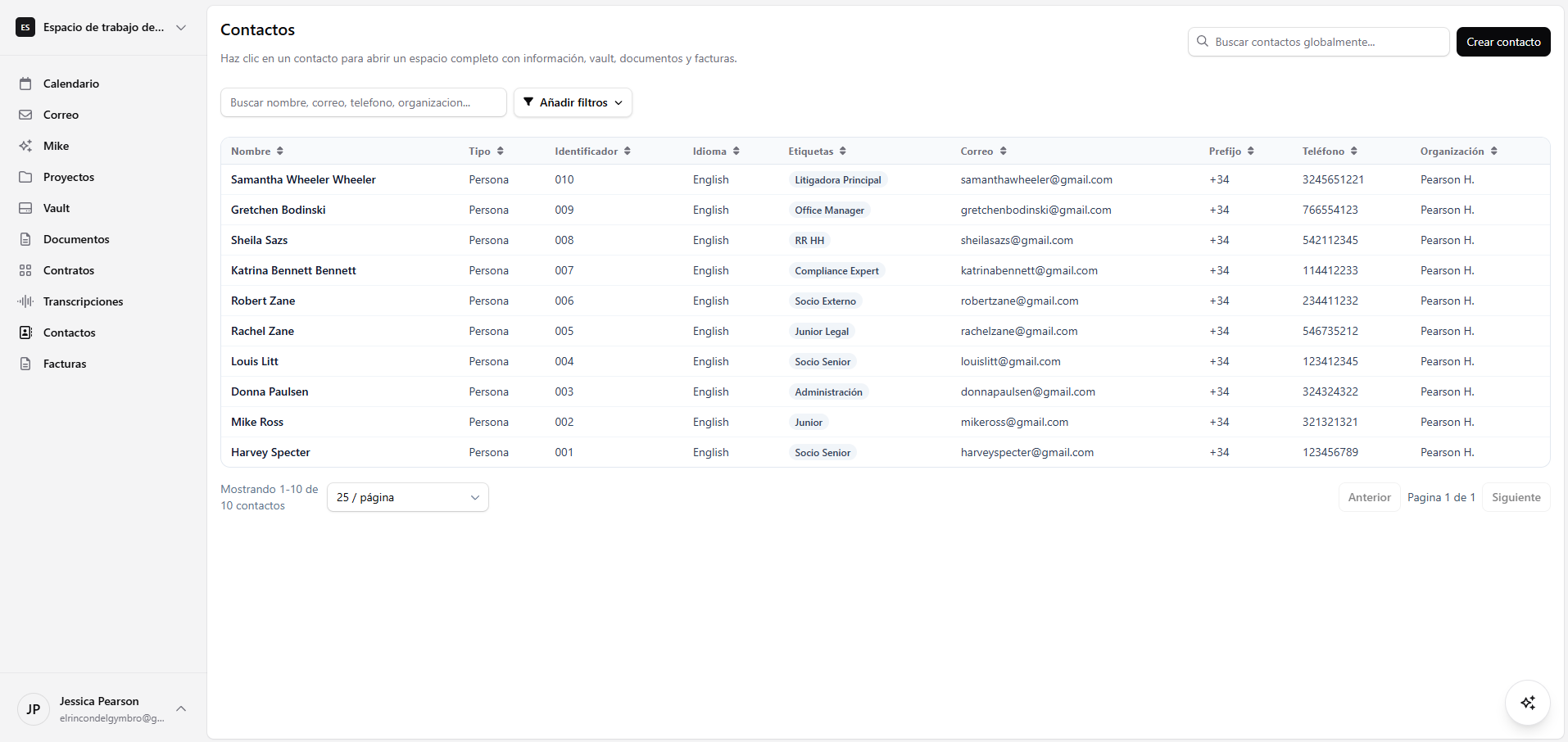 Captura de producto de Contactos